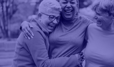 Multiracial senior women having fun together after sport workout outdoor