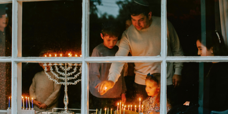 family-lighting-menorah