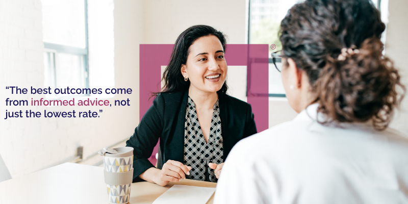The best outcomes come from informed advice not just the lowest rate | Magenta Capital Corporation mortgage-broker-discussing-rate-with-client